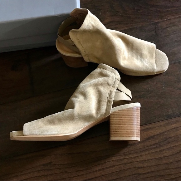 H by Hudson Soft Suede Stack Heel Slides - Picture 10 of 10